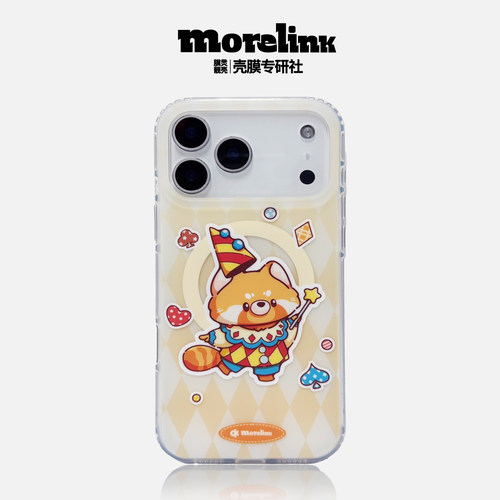 Morelink｜ 原创新款可爱ins风趣味魔法小熊手机壳适用于iPhone17/16/15ProMax/ 全包防摔17pro/磁吸情侣磨砂