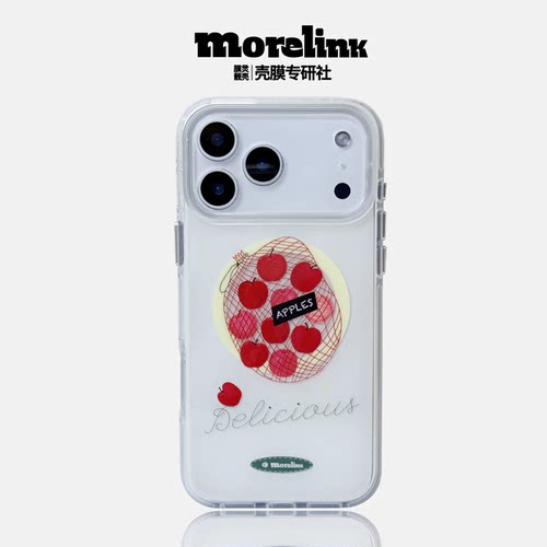 Morelink原创ins网兜苹果iPhone17promax适用苹果16pro日韩风小众文艺/14pm/少女卡通16pm防摔情侣全包保护壳