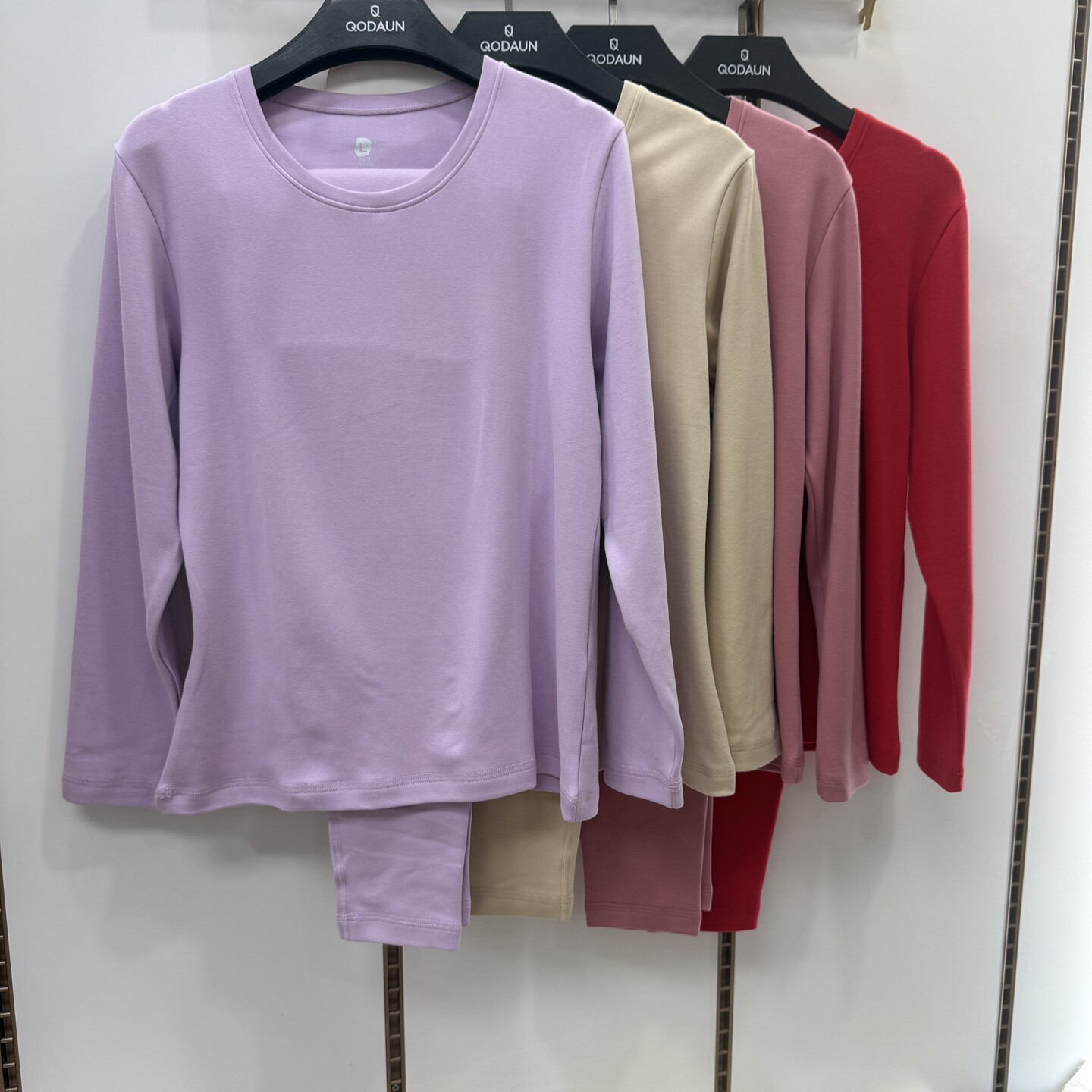乔盾1078女士保暖内衣套装新鲜精棉圆领秋衣裤中领莱卡棉毛衫1079