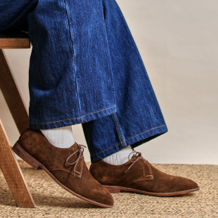 ZEYIMAKE壹植鞋履德比鞋男美式工装复古翻毛皮低帮沙漠靴休闲皮鞋