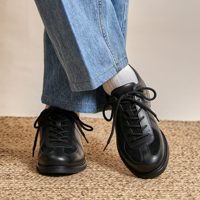 ZEYIMAKE壹植鞋履德训皮鞋男头层牛皮系带复古工装增高百搭休闲鞋