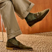 履乐福鞋 马衔扣男士 豆豆鞋 ZEYIMAKE壹植鞋 翻毛皮一脚蹬懒人皮鞋