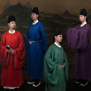 素念原创宋制8色大袖 礼服婚服 圆领袍四合如意云纹复原襴袍男装