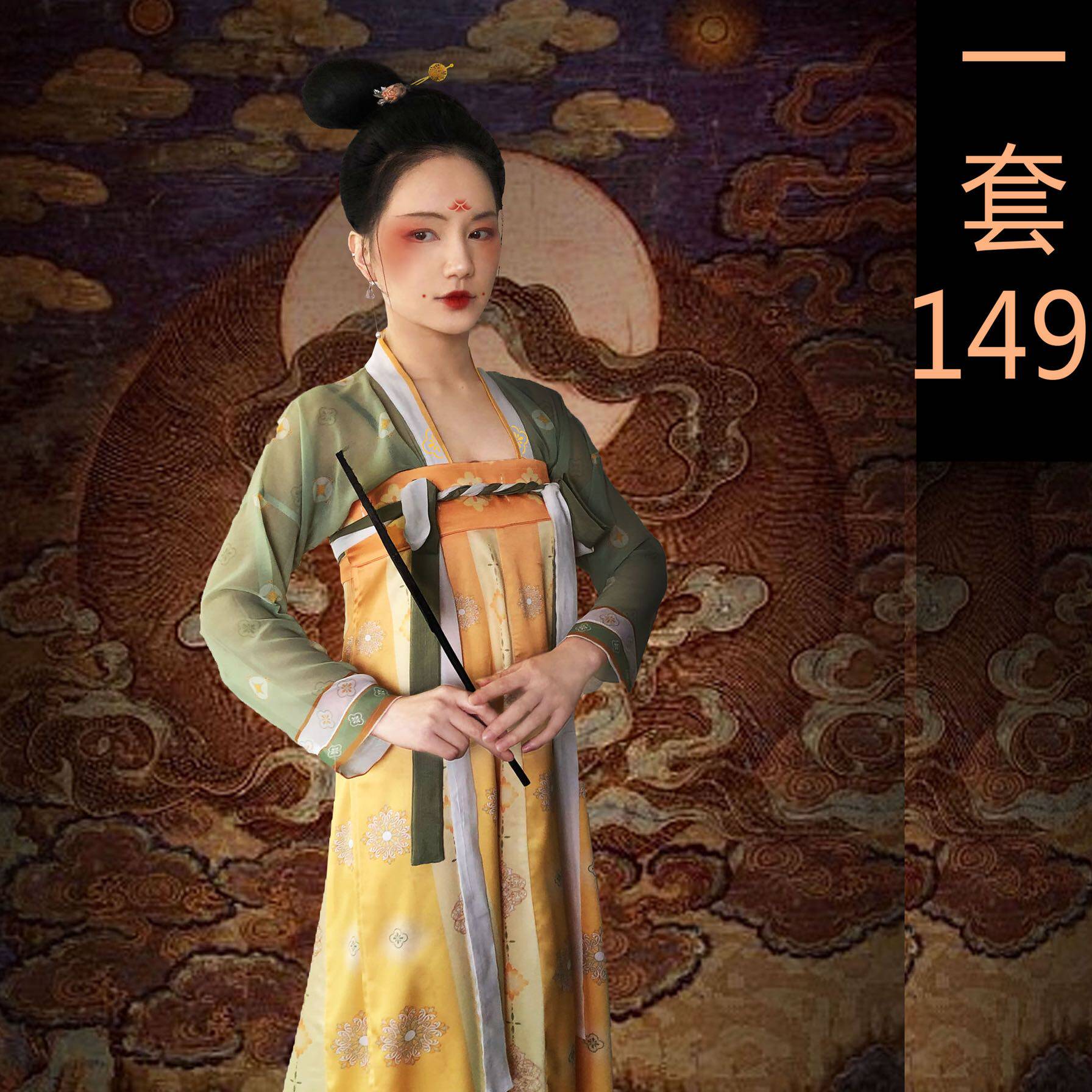 素念原创设计《破乐》复原唐风齐胸破裙交窬裙显瘦汉服