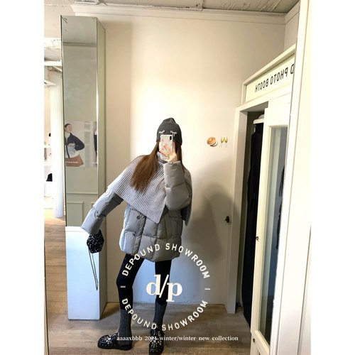 aaaaxbbb披肩羽绒服套装外套保暖