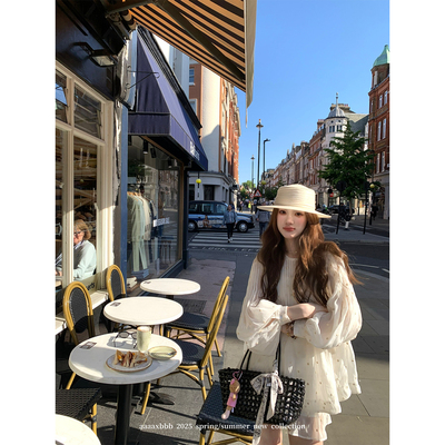 aaaaxbbb波点百褶套装上衣短裙