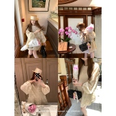 aaaaxbbb 夏日布里克街 重工麻料提花蓬蓬裙短裙宽松显瘦连衣裙女