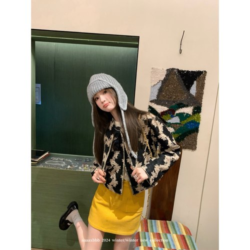 aaaaxbbb提花夹棉服长袖上衣外套