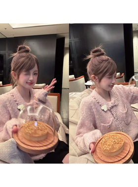 aaaaxbbb 莓果缇苏 千金感小香羊毛针织开衫百搭温柔风毛衣内搭女