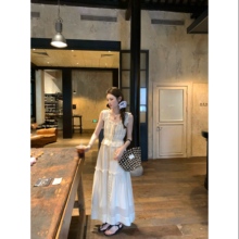 aaaaxbbb 私藏珀斯的夏 天丝花边吊带连衣裙夏季背心蕾丝清新长裙