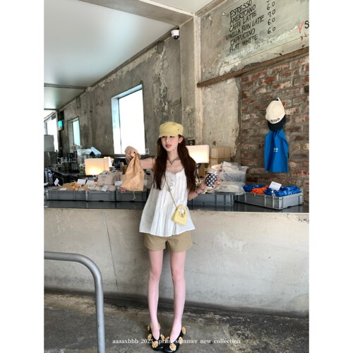 aaaaxbbb水洗纯棉牛仔短裤显瘦