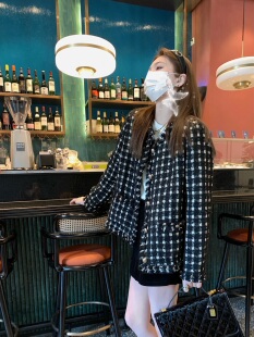 黑白格花边小香风外套女气质半裙套装 aaaaxbbb London第七大道