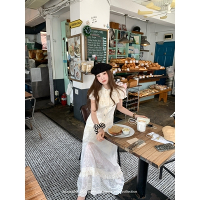 aaaaxbbb天丝花边套装上衣长裙