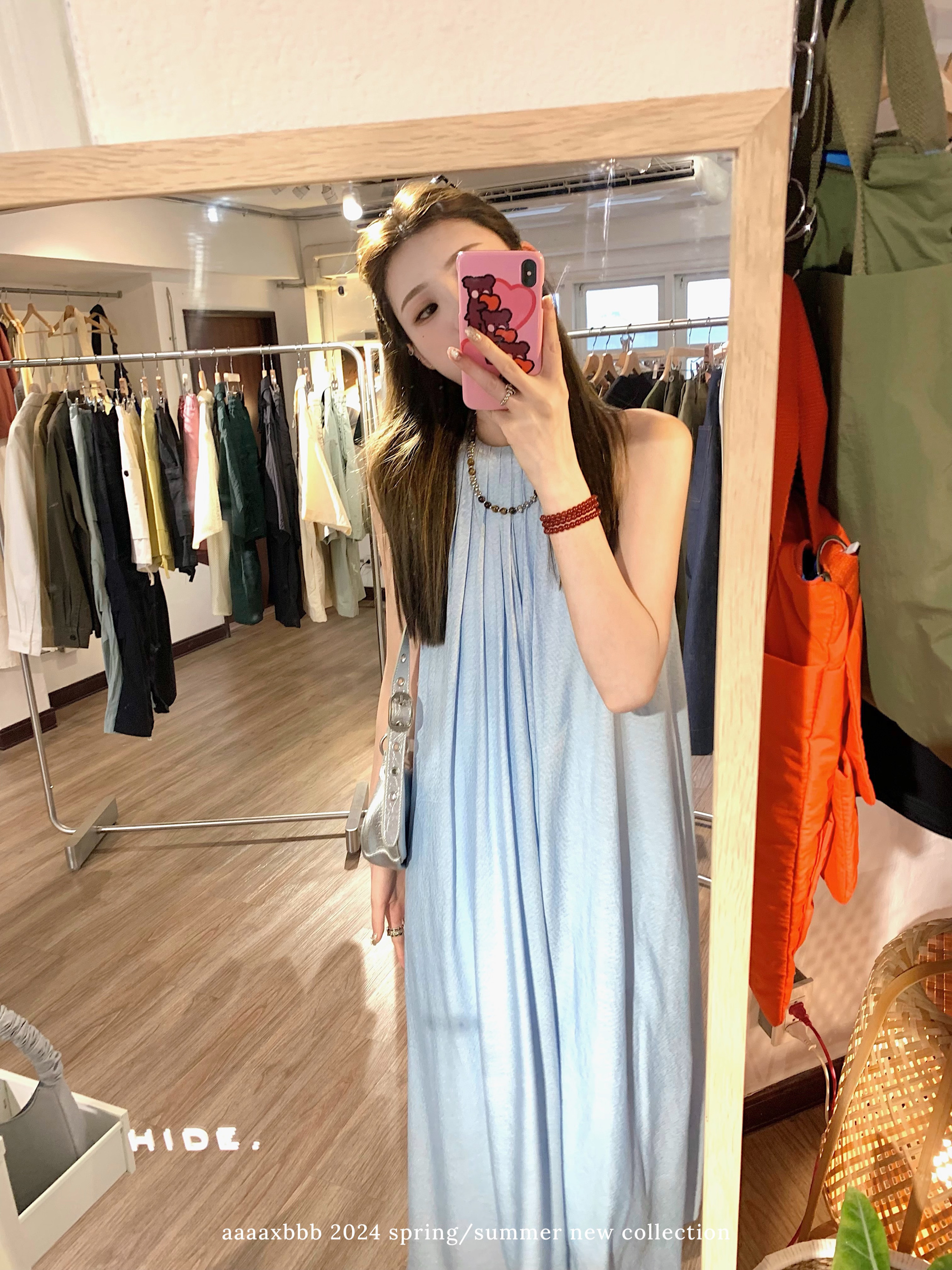 aaaaxbbb内衬连衣裙背心长裙法式