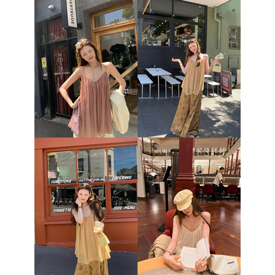 aaaaxbbb不休盛夏纱纱V领吊带