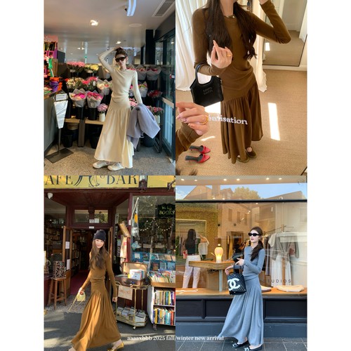 aaaaxbbb超牛面料针织上衣长裙