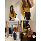 皮毛一体麂皮外套两色短款 aaaaxbbb 贝克松针集 羊毛上衣外套秋冬