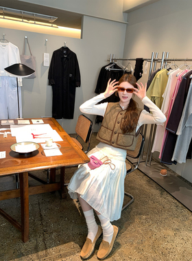 aaaaxbbb 卡加热恋期 两色天丝亚麻纱裙半身裙设计感百搭裙子秋冬