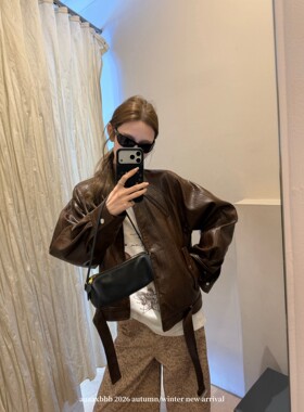 aaaaxbbb复古机车皮衣女夹克