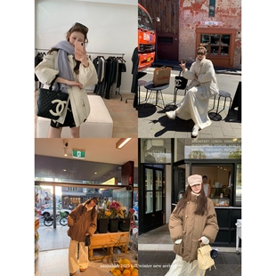 aaaaxbbb 斯坦利公园 两色新国标白鸭绒羽绒服中长款立领保暖外套