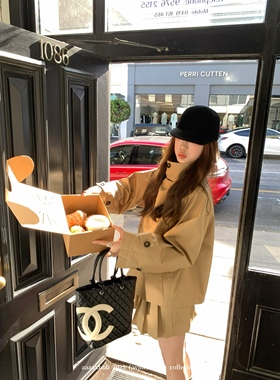 aaaaxbbb old money四世 气质夹克半身裙套装风衣外套短裙百褶裙