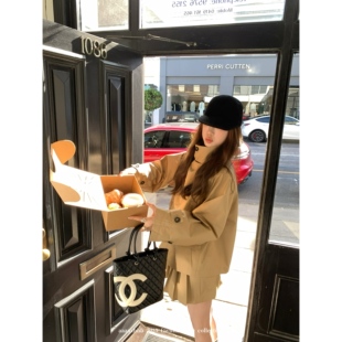 气质夹克半身裙套装 money四世 风衣外套短裙百褶裙 old aaaaxbbb