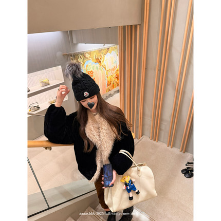 aaaaxbbb 摩卡麝香 新国标90白鸭绒羽绒服水洗翻领毛领上衣外套女