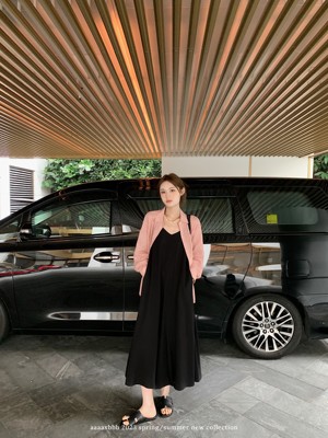 百搭宽松显瘦天丝吊带连衣裙