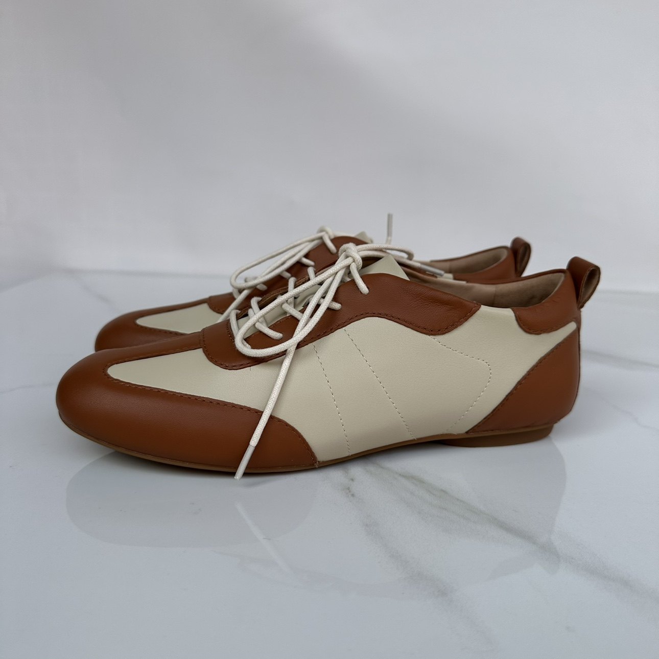 外贸原单女士休闲鞋系带平底鞋真皮复古德训鞋运动百搭休闲鞋37码,女鞋,时尚休闲鞋,淘宝优惠券,粉丝福利购,淘宝优惠卷