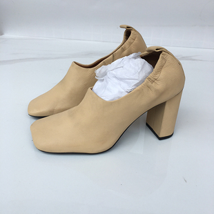 建议不要拍 有瑕疵 外贸尾货新款 方头粗跟牛皮面日常百搭女鞋