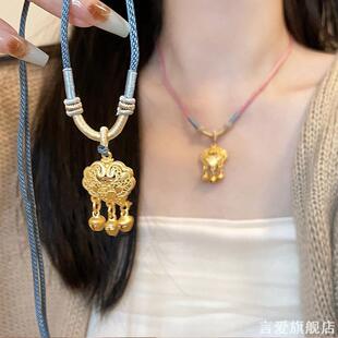 锁骨链绳吊坠绳平安锁编绳项链绳半成品diy手工编绳新中式创意