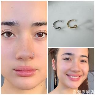 唇钉无洞鼻环无洞假鼻环无需穿孔印度个性无洞唇环欧美唇钉替换钉