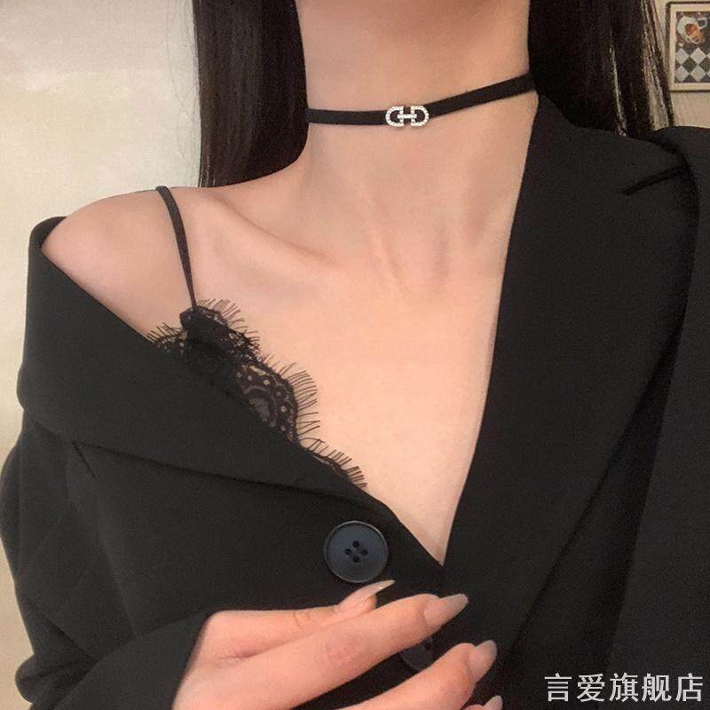 英文字母颈链女短款锁骨choker日韩项圈女颈带皮绳项链脖子饰品潮