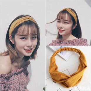 针织交叉头带短发留长发过渡期打理神器洗脸束发带弹力发箍发带女