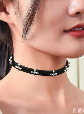 颈环choker皮质项圈项链锁骨链女
