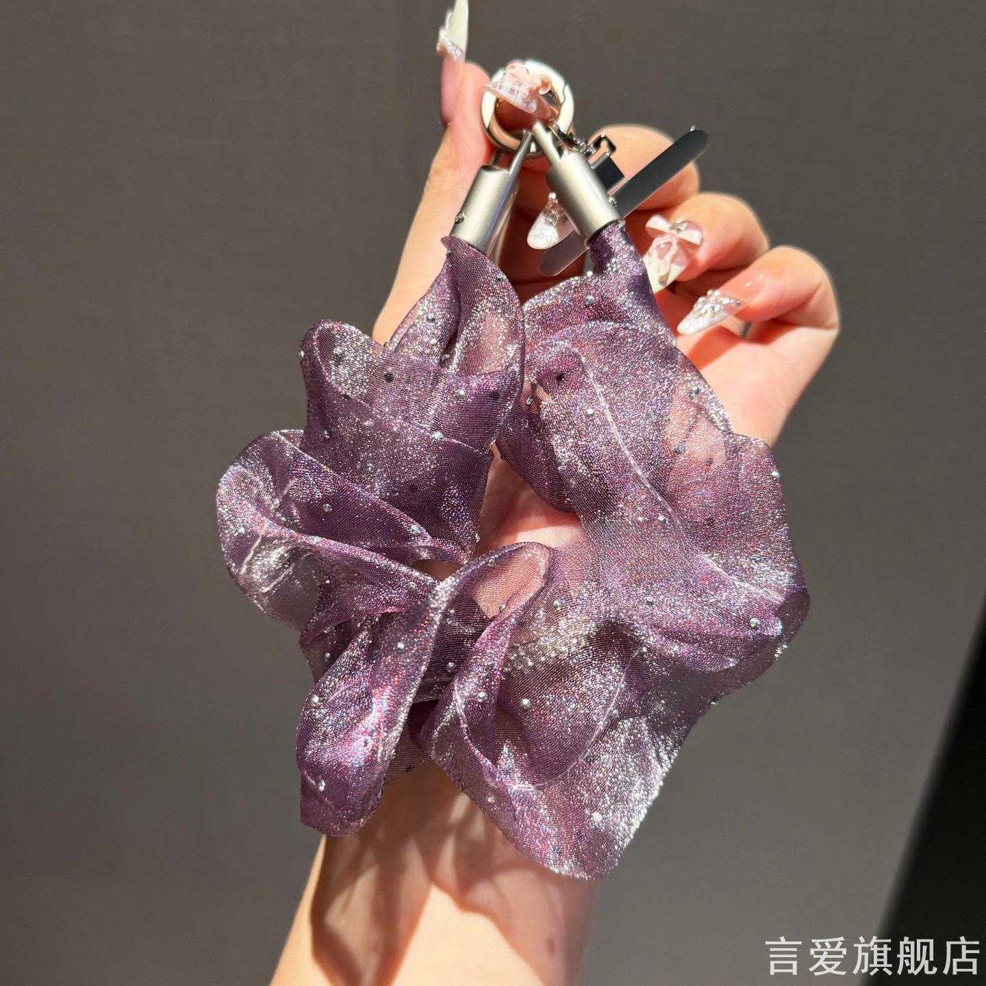 细钻绳个性手腕绳满天星细钻透明纱腕带碎钻褶皱家用收纳