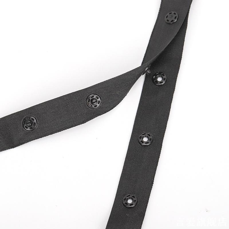 黑白暗扣隐形扣搭扣带子母带调节纽扣窗帘暗扣按扣防走光白色