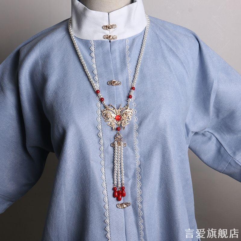 马面裙蝴蝶长流苏软璎珞古风项链