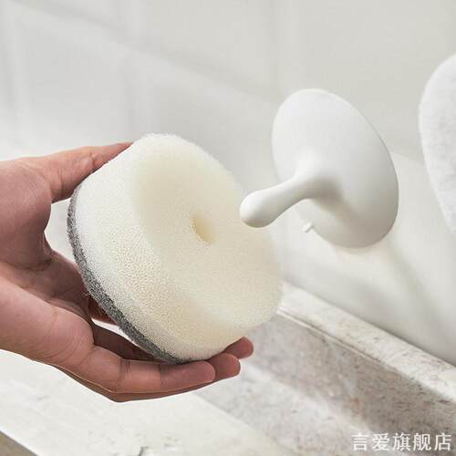 去油面带布带洗碗海绵百洁布双面马桶刷吸水小号日式海绵刷水槽