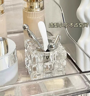 面膜支架按摩小勺收纳盒置物架勺子置放玻璃面霜桌面眼霜按摩棒