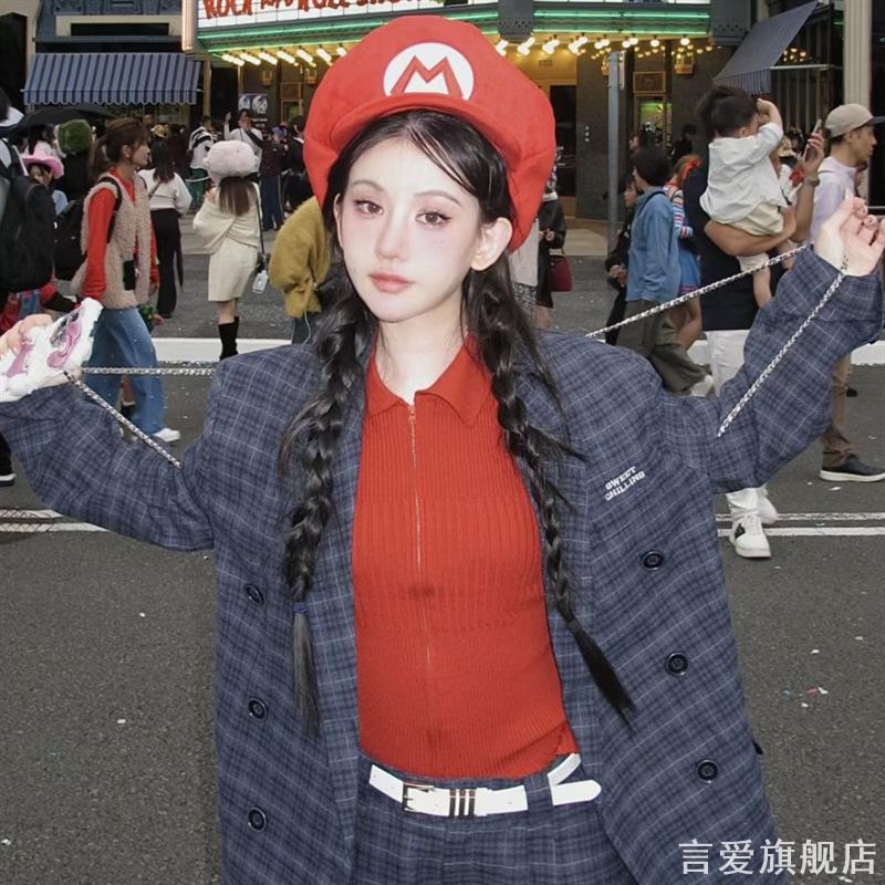 cosplay装备适用于环球影城儿童角色扮演可爱拍照神器马里奥帽子