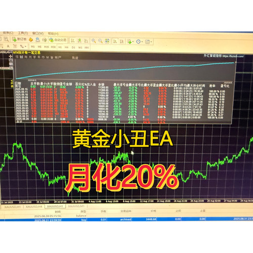 黄金小丑EA月化百分之30 常年稳定盈利ea 无风险 不爆仓 无视非农