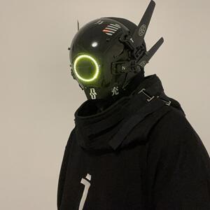 赛博朋克面具cos服铁血战士头盔科技感搞怪头套全脸面具搞笑面罩