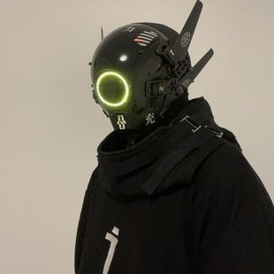 赛博朋克面具cos服铁血战士头盔科技感搞怪头套全脸面具搞笑面罩