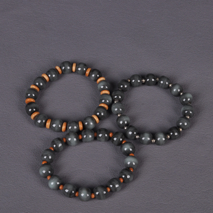 龙泉青瓷珠子哥窑铁胎黑美人手串饰品捻珠男女通用手链情侣手饰品