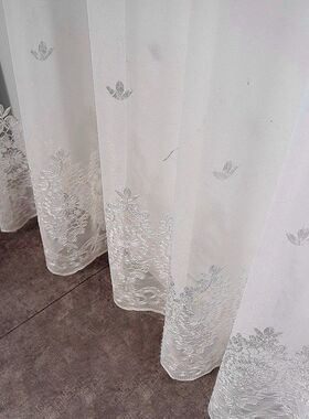 免打孔自粘式魔术贴窗帘窗纱欧式白色飘窗卧室客厅阳台2021新款