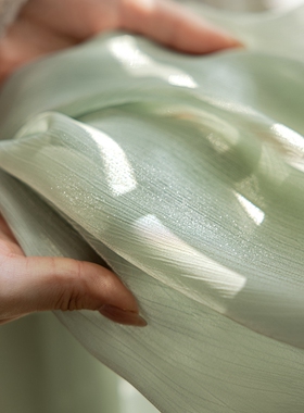 新款绿色窗纱帘鎏金仙女纱客厅阳台飘窗透光不透人魔术贴免打孔