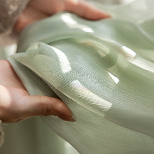 新款绿色窗纱帘鎏金仙女纱客厅阳台飘窗透光不透人魔术贴免打孔