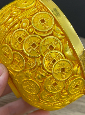 黄铜百福金碗摆件聚宝盆招财聚财家用摆件