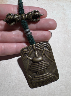 西藏手工天铁金属佛牌吊坠复古做旧腰牌挂件古玩挂件饰品